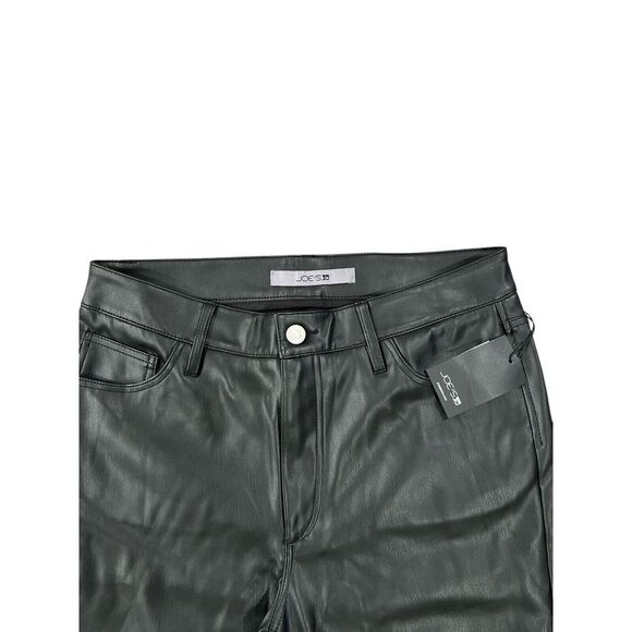 Joe's Women Jeans Size 27 Mid Rise Color Black Faux Leather Cropped NWT - Picture 2 of 5